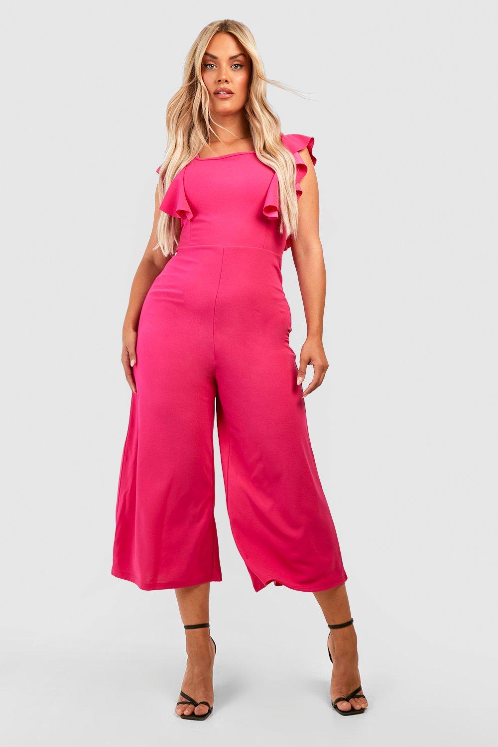 Plus Ruffle Culotte Jumpsuit boohoo